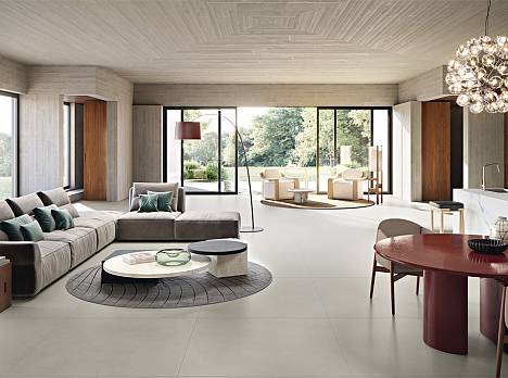 Italon Forum. կերամագրանիտ բետոնի և քարի հատվածում՝ մինիմալիստական ինտերյերների համար